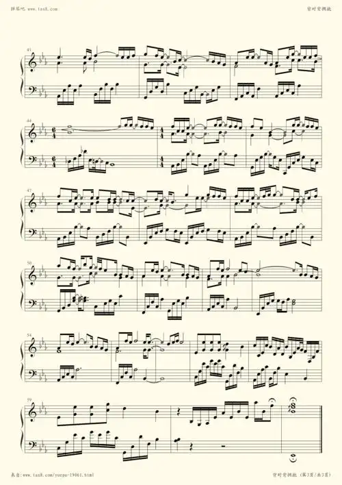 钢琴谱 - 背对背拥抱(复杂版,林俊杰)