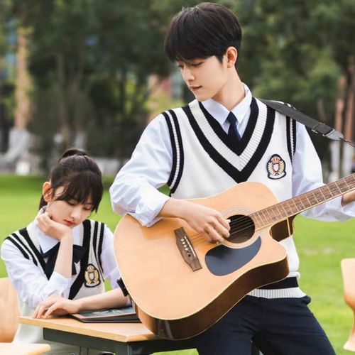 肖战同款衣服毛衣女宽松外穿男学院风日系jk制服针织衫背心