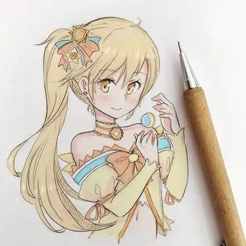 画法)彩铅手绘简单唯美插画,用彩铅画的漂亮美人鱼彩铅动漫人物手绘