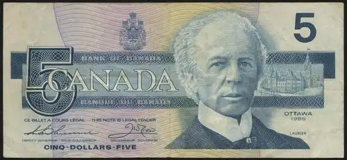 1986年加拿大5加元一枚_编号2942718 - 华宇拍卖