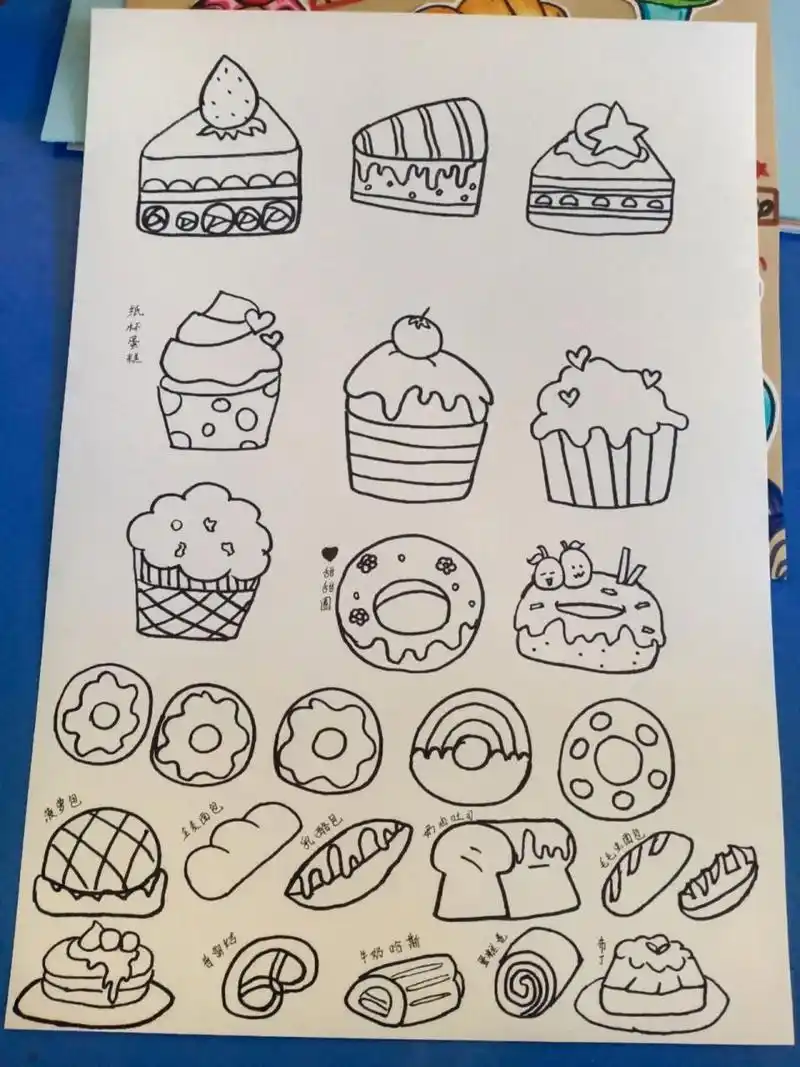 创意儿童画素材 美味小甜点/面包甜甜圈