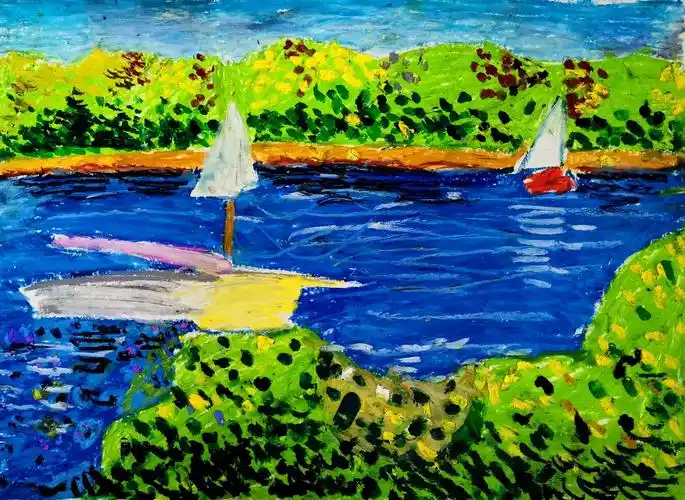 名仕色彩班31轮作品《油画棒风景》