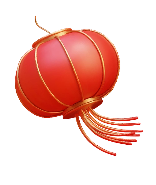 春节灯笼新年卡通老虎祥云海报元素png