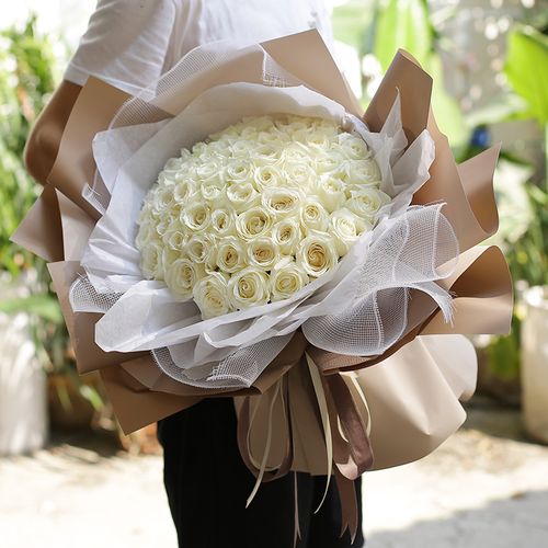 情人节花束白玫瑰北京鲜花速递同城上海广州成都深圳长沙生日花店