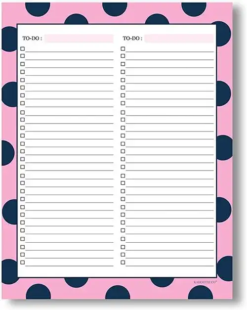 双类别"to do list 记事本" - 21.59 cm x 27.