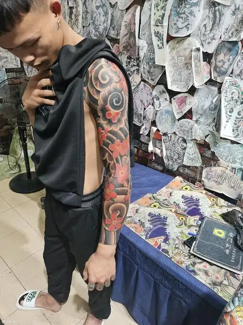 老传统花臂_纹身图案手稿图片_小邱的纹身作品集