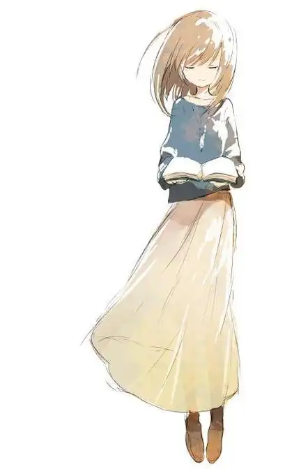 动漫女生的全身图,要侧着身子的,衣服别太复杂,我要用来临摹的