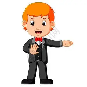 男人肖像身穿商业西装的优雅青年男子插画