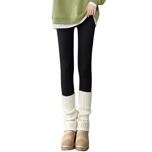 羊羔绒打底裤秋冬季女外穿显瘦防尴尬超厚保暖长裤锦纶加绒鲨鱼裤