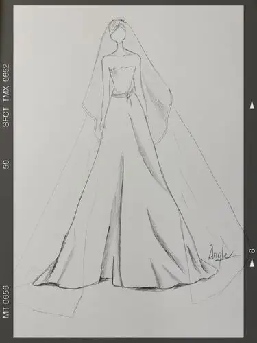 婚纱 手绘 插画