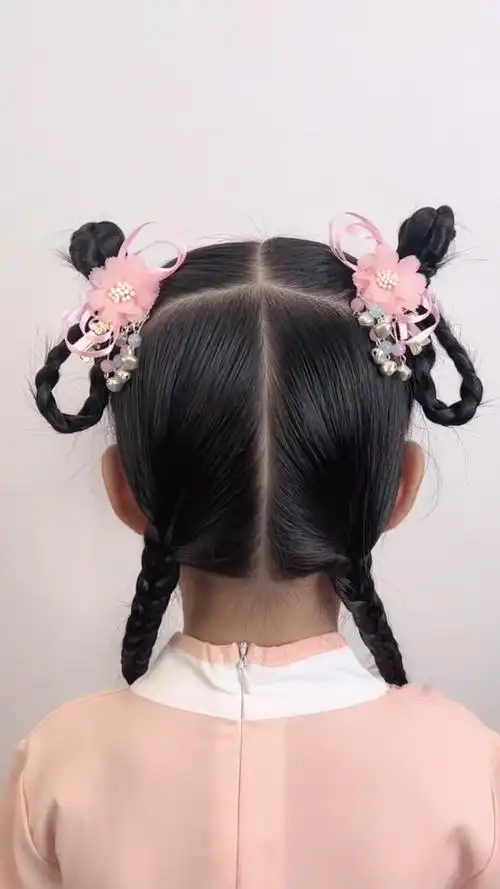 几根3股辫就能轻松搞定的古风汉服发型