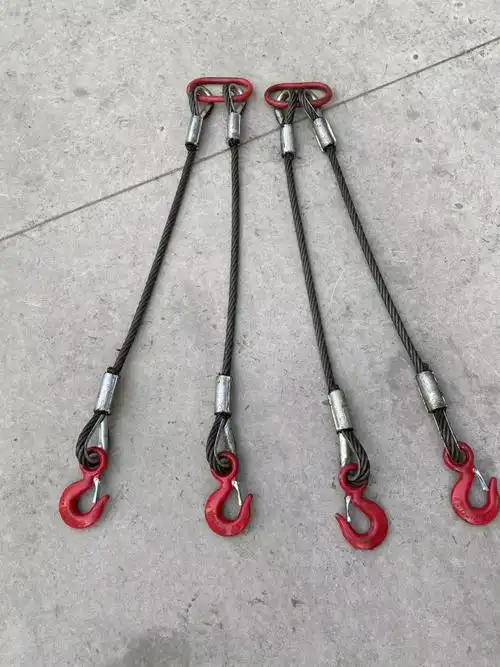 压制钢丝绳成套吊索具吊钩起重钢丝绳吊钩单肢双肢三腿四腿吊具11吨2