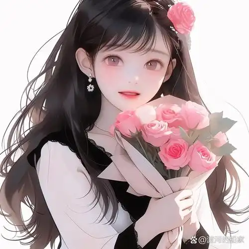 抱花女孩‖可爱女生头像