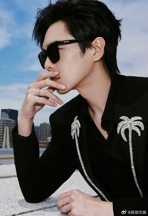 张若昀镶钻椰树西装##张若昀庆余年扇子