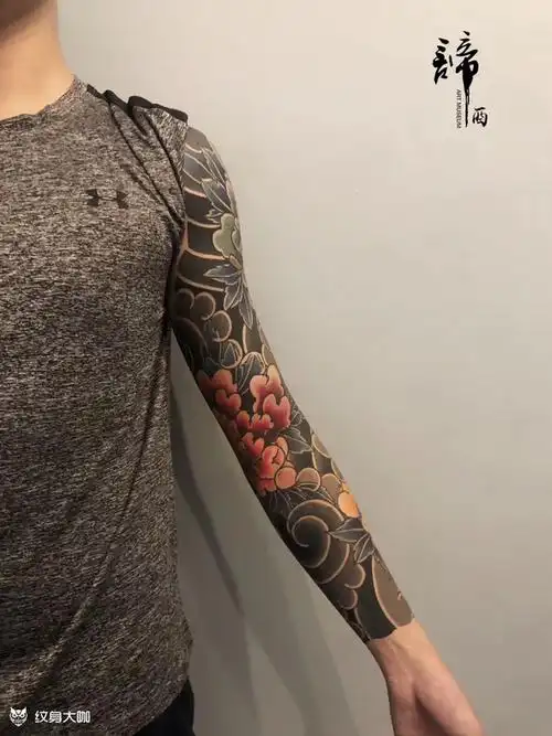 老传统牡丹花 花臂恢复后_牡丹手臂纹身图案大全 - 纹身大咖