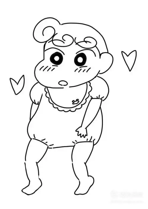 简笔画 坐着的小葵觉得困了简笔画蜡笔小新的妹妹小葵小葵简笔画人物