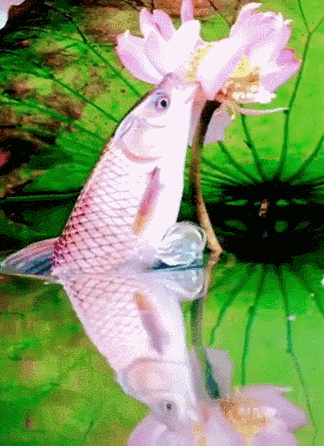 太神奇!鱼吃荷花,让人大开眼界!