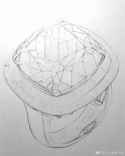 红宝石戒指手绘 via @小柴ys 来自河北省美术生 - 微博