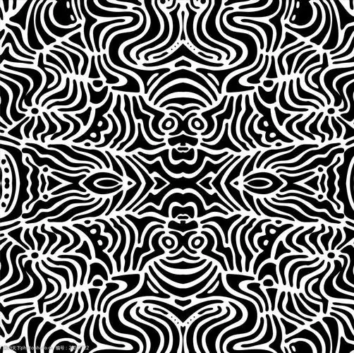 黑白花纹底纹矢量图下载