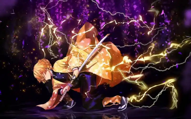 wallpaper live 4k 鬼灭之刃 我妻 善逸 あがつま ぜんいつ 拔刀姿势