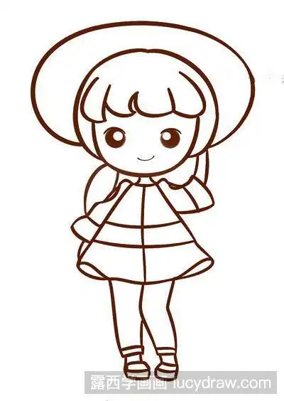 简笔画春日女孩的画法教程