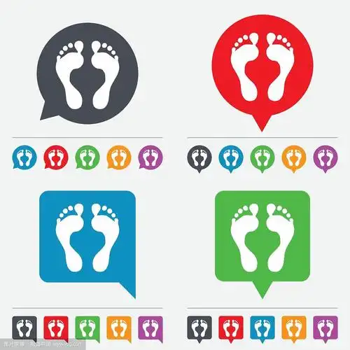 人类足迹标志图标赤脚符号