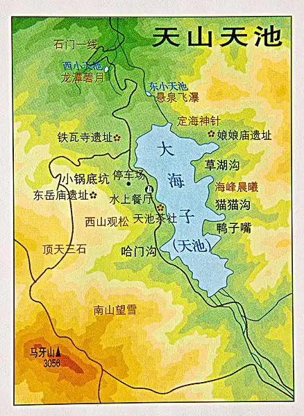 新疆天山天池旅游图