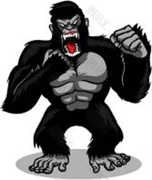 内容是卡通猩猩捶胸素材,格式为eps,颜色模式是cmyk,源文件大小是462