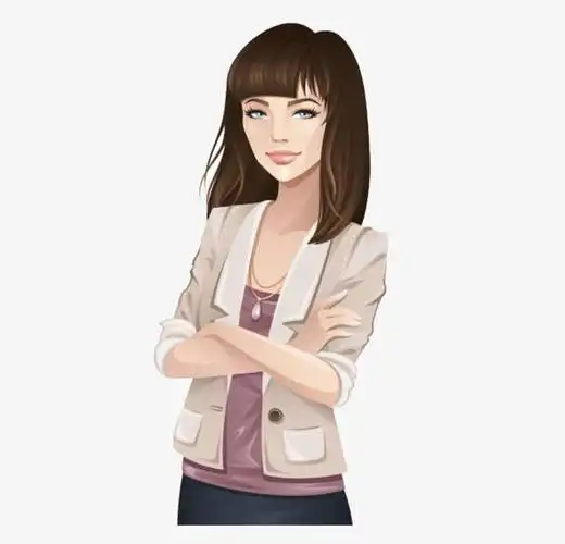 穿西装的长发美女