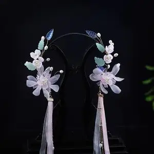 汉服头饰古风仙气飘带发箍少女懒人古代流苏发饰古装头发冠配饰品