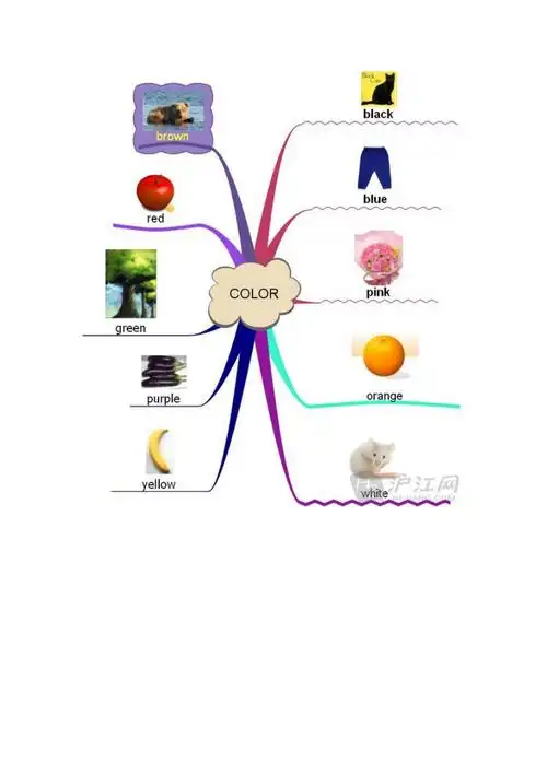 初中英语关于颜色的思维导图