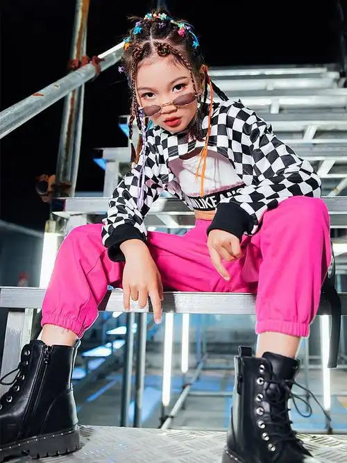 女童爵士舞服装女孩潮流秋冬季儿童演出衣服炫酷舞蹈少儿街舞潮装