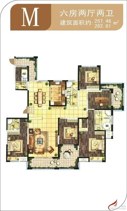 【嘉源首府户型解析】六房两厅两卫