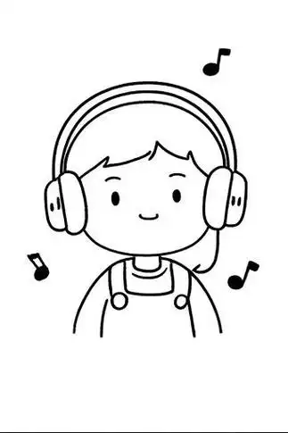 🎶听音乐简笔画🎵