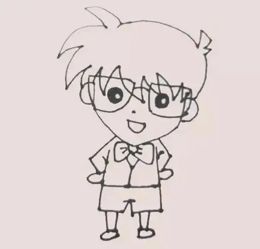 名侦探柯南简笔画步骤图片大全,图片,简笔画-学笔画