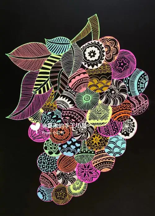 彩色线描装饰画