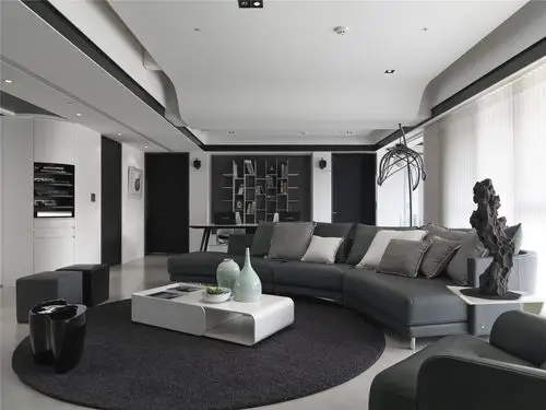 黑白灰现代简约空间装修客厅设计图