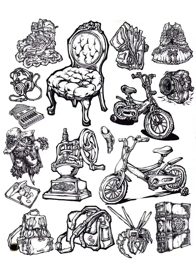 江师大设计考研黑白图形创意手绘素材