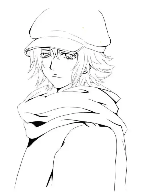 跪求动漫人物(男)线稿 较简单的