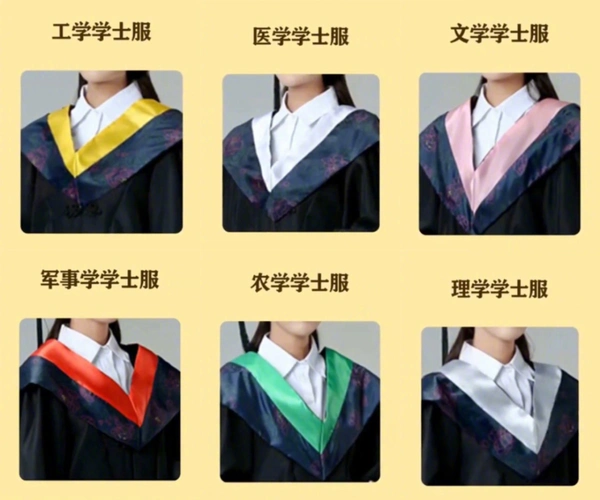 领口的颜色也会不同哦不同学科的学士服是不是都穿上学士服拍毕业照了