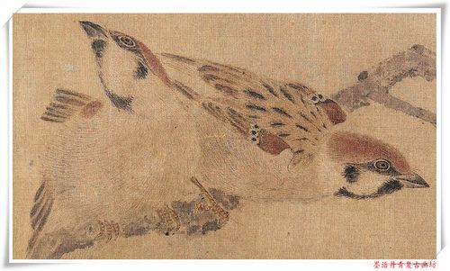 11宋崔白寒雀图国画花鸟原作高清微喷宣纸复制255x102cm