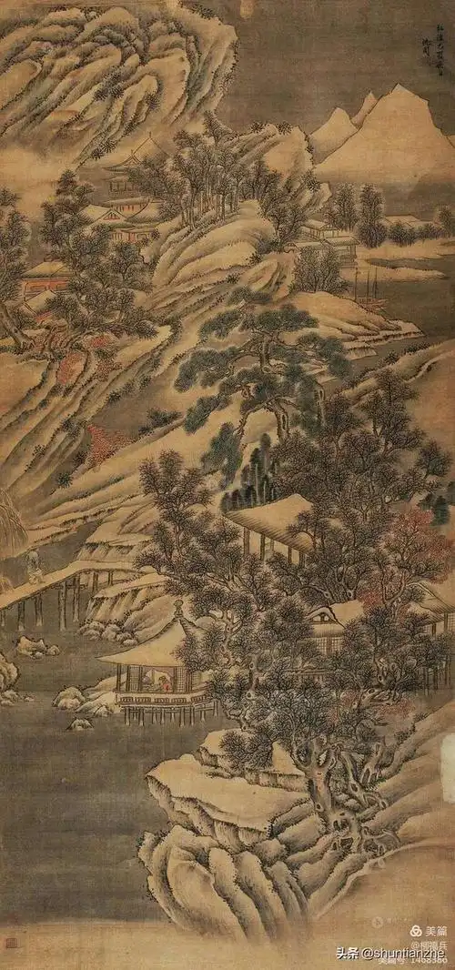 名家山水画《雪景寒林图》欣赏