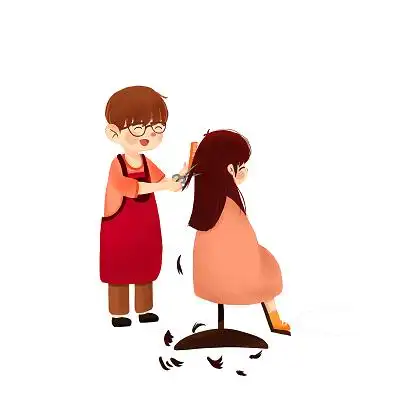 二月二龙抬头剪发元素卡通人物理发元素