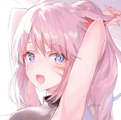 动漫女头女生头像粉色仙气少女手绘