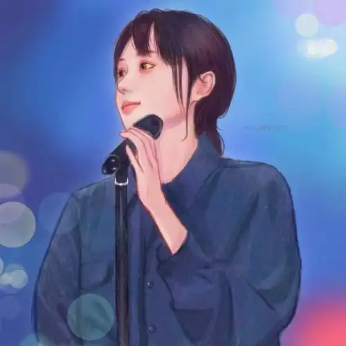 手绘头像唱歌的小姐姐含过程图