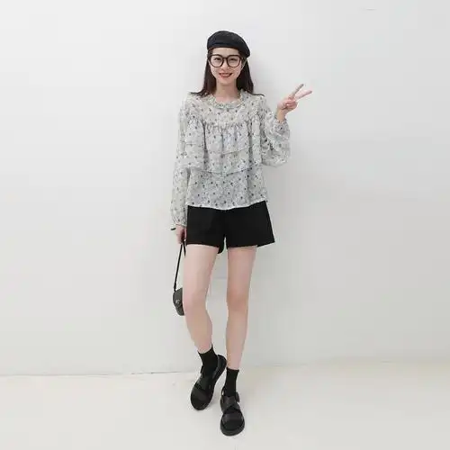 金大班衬衫新款夏季2021套装小清新碎花裙子背带时尚套装