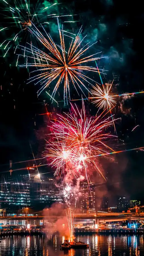 夜空,中的,绚丽,烟火, 标签:唯美风景夜空烟花唯美绚丽绚丽多彩赛博