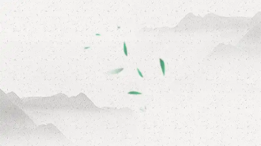 淡雅灰杂点背景水墨山川绿叶飘香中国风高清背景