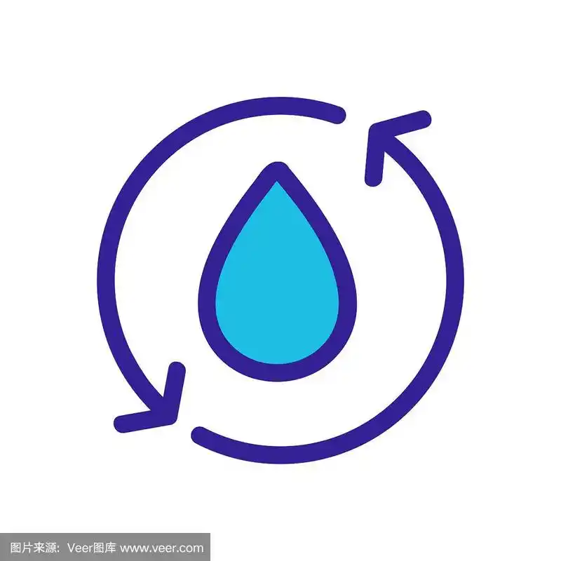 水净化图标矢量.孤立轮廓符号插图