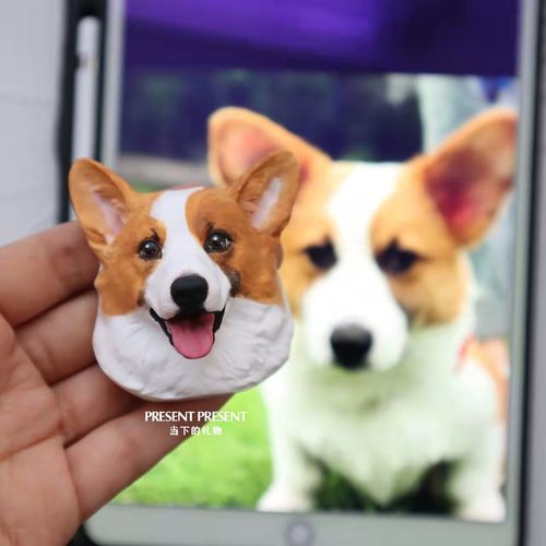 柯基犬车载香薰汽车出风口扩香石宠物头像定制狗狗狗头车内装饰